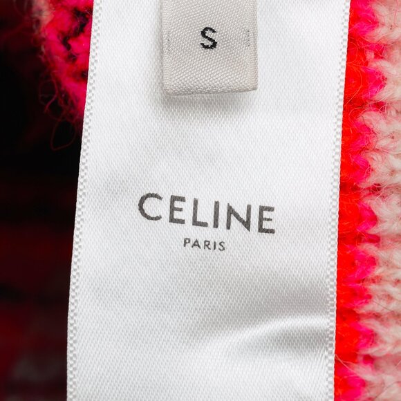 Celine Pink Striped Jacquard-Knit Wool Ski Cardigan - Picture 11 of 13